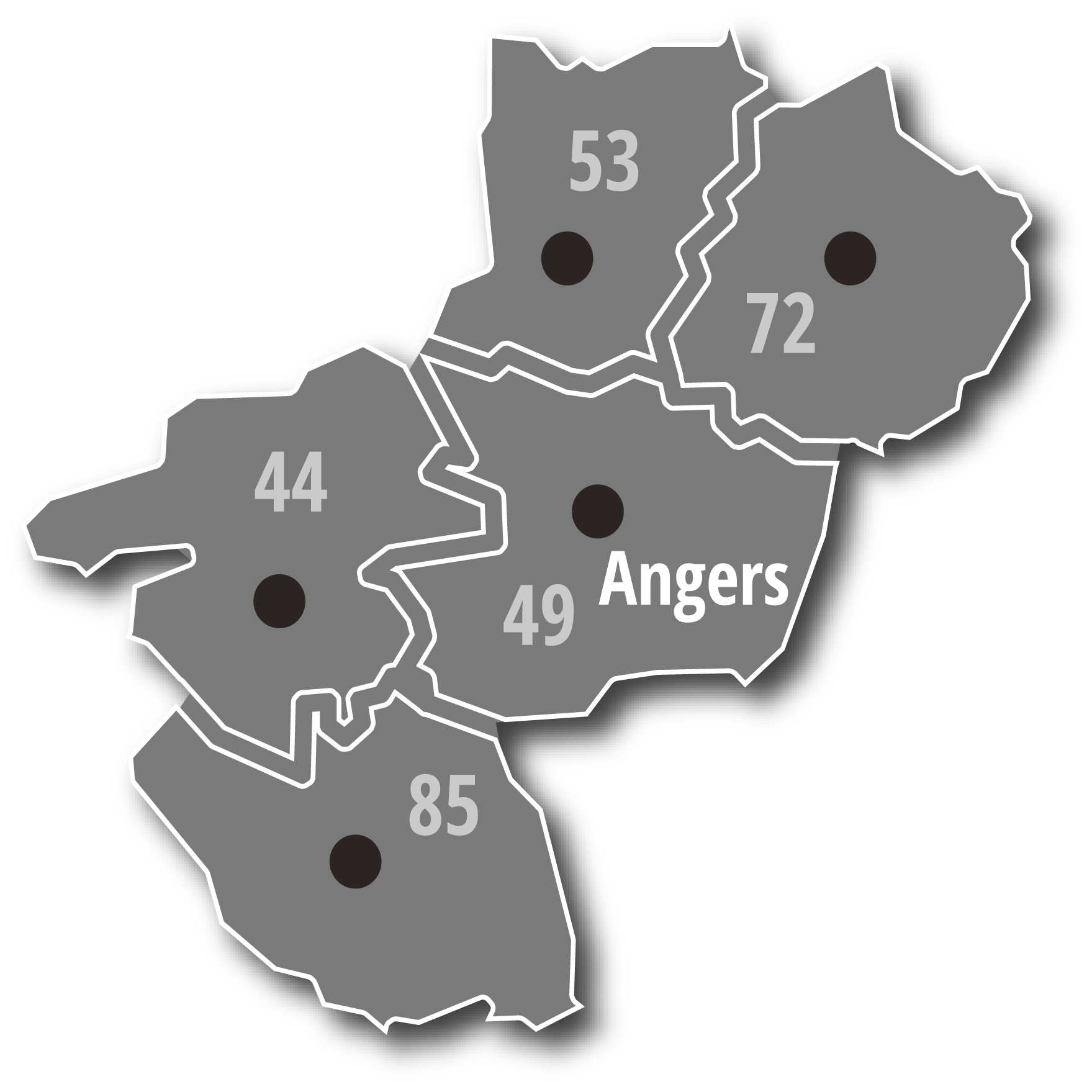 Carte de la région Pays de la Loire
